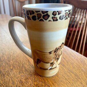 Tall Lion Coffee Cup Mug Four Star Stoneware